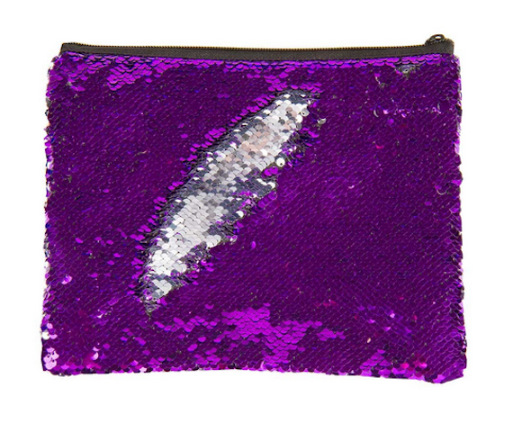 S. Lab Magic Sequin Pouch-Pink/Silver