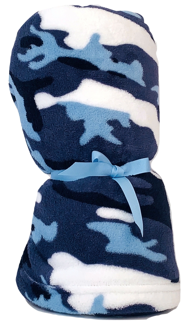 Made with Love & Kisses Flurr/Fleece Blanket-Blue Camo