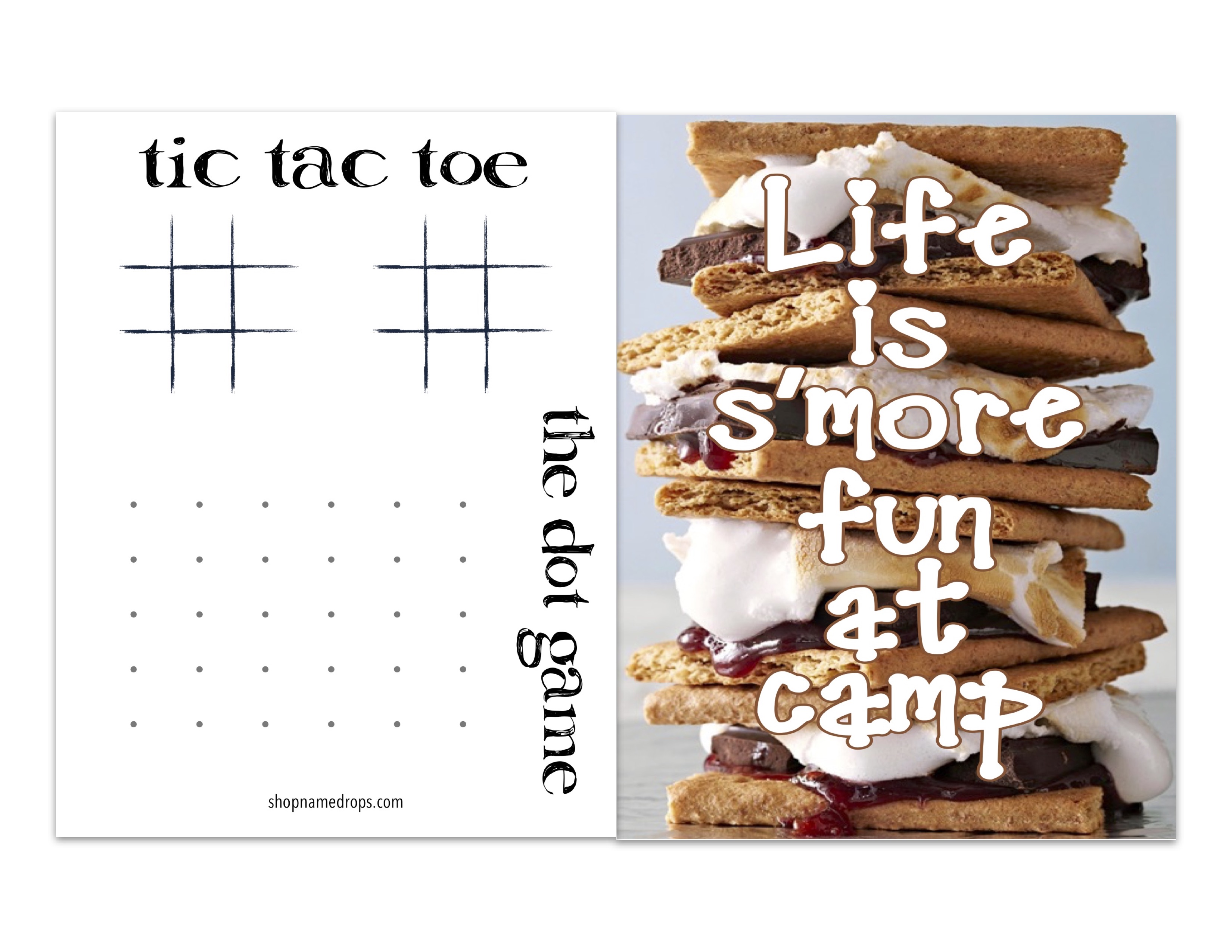 NAMEDROPS FOLDED NOTECARDS LIFE IS SMORE FUN