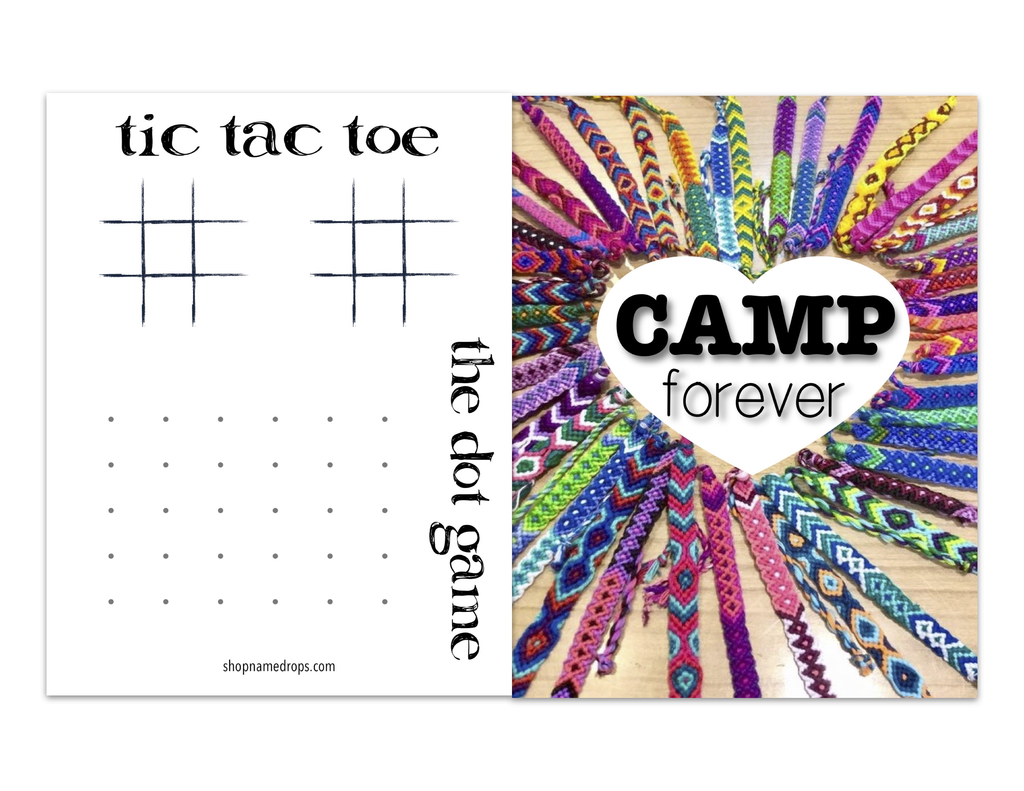 NAMEDROPS FOLDED NOTECARDS CAMP FOREVER