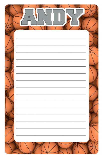 NAMEDROPS CUSTOM NOTEPAD-BASKETBALL