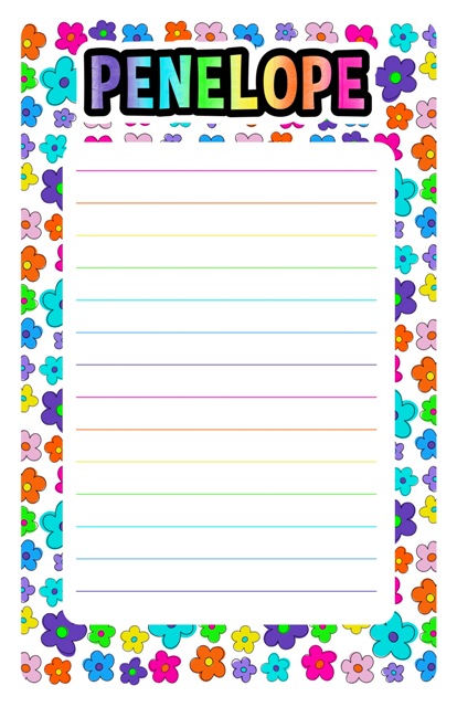 NAMEDROPS CUSTOM NOTEPAD-HAPPY FLOWER