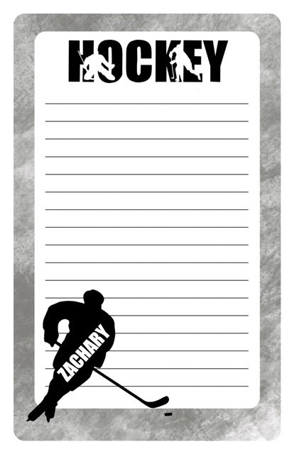 NAMEDROPS CUSTOM NOTEPAD-HOCKEY SILHOUETTE