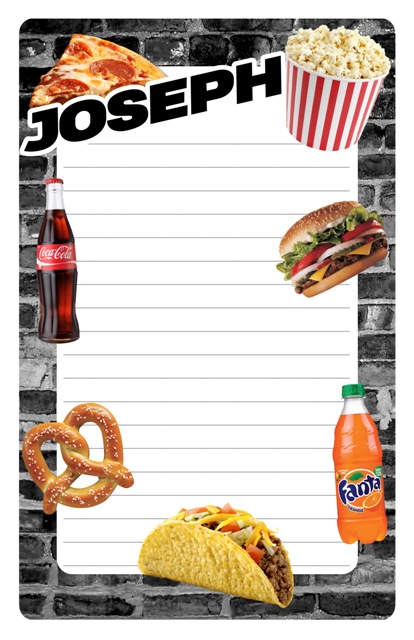 NAMEDROPS CUSTOM NOTEPAD-JUNK FOOD