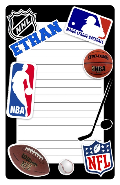 NAMEDROPS CUSTOM NOTEPAD-LEAGUE LOGO