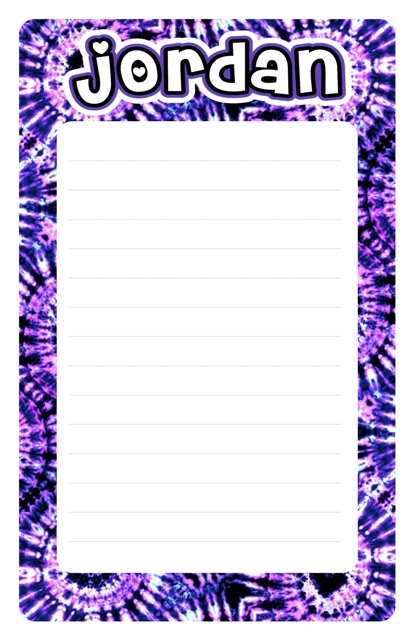 NAMEDROPS CUSTOM NOTEPAD-PURPLE SWIRL