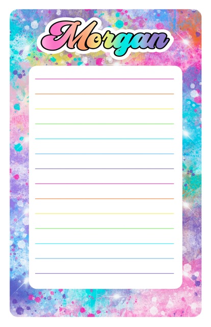 NAMEDROPS CUSTOM NOTEPAD-RAINBOW CLOUD