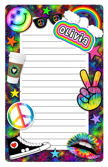 NAMEDROPS CUSTOM NOTEPAD-RAINBOW SMILEY