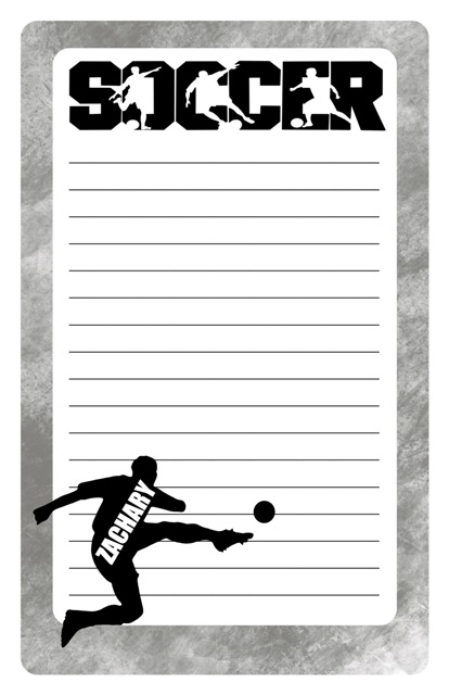 NAMEDROPS CUSTOM NOTEPAD-SOCCER SILHOUETTE