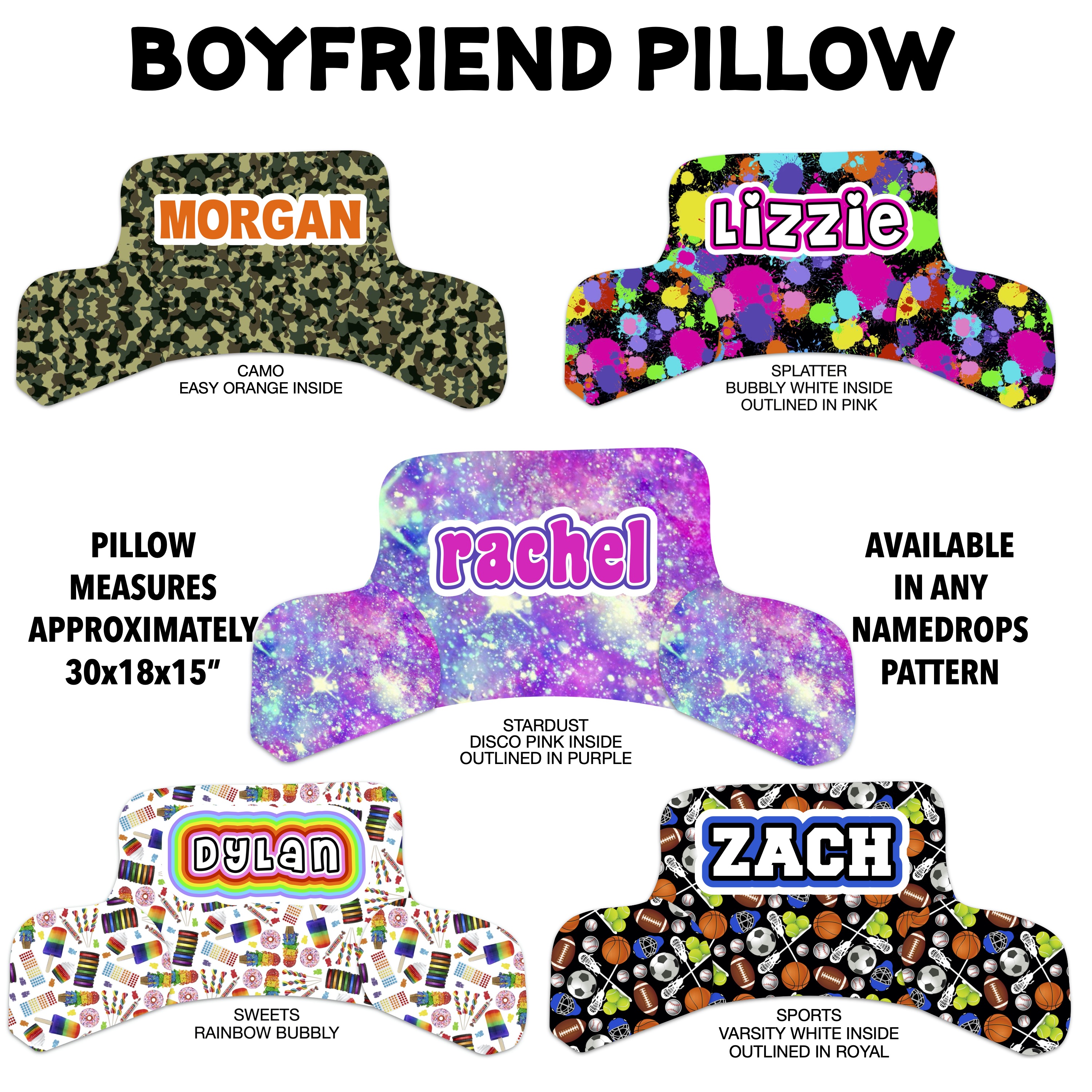 NAMEDROPS BOYFRIEND PILLOW (CUSTOM)