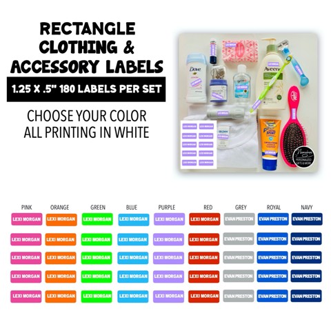 NAMEDROPS CLOTHING & ACCESSORY RECTANGLE LABELS