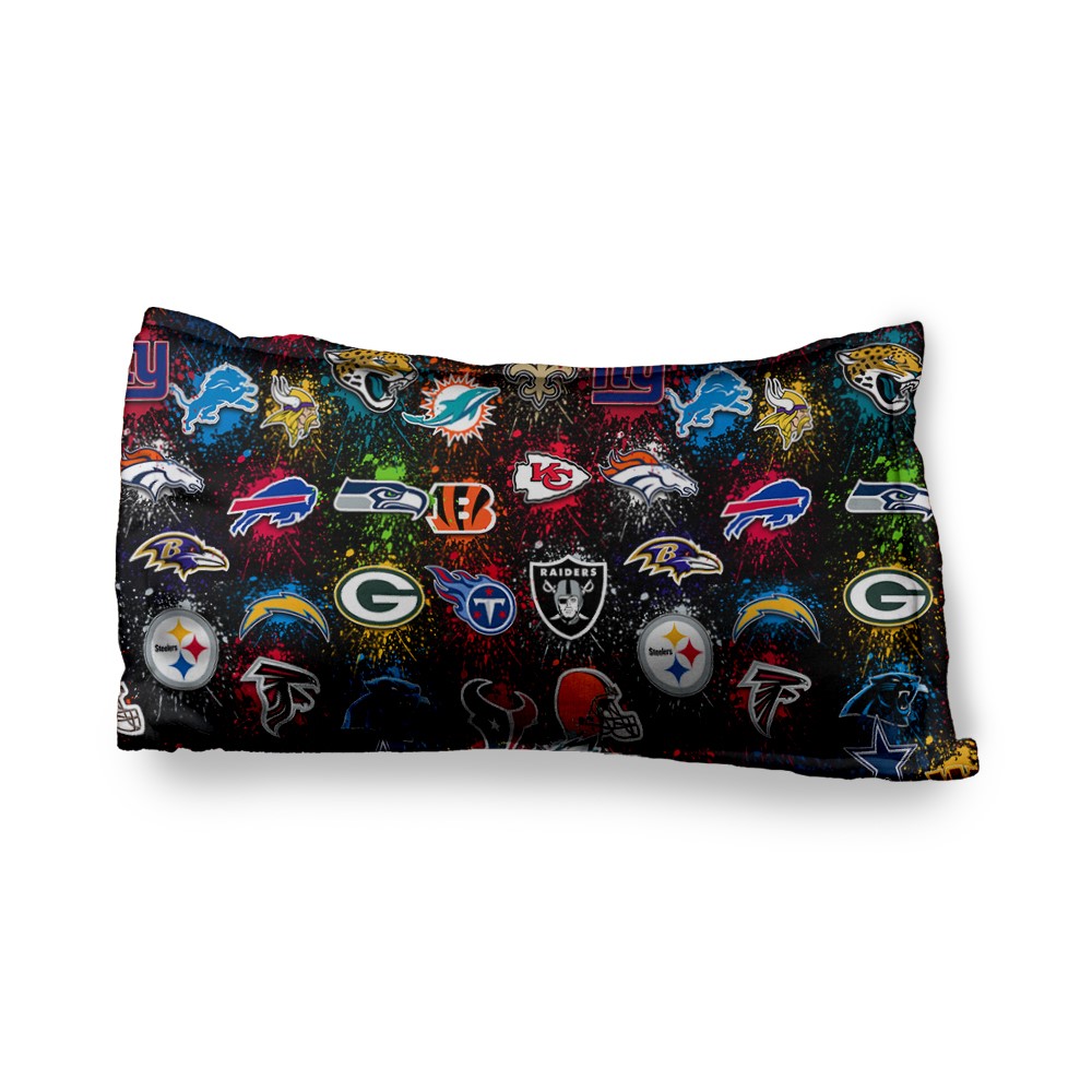 Penelope Wildberry Fuzzy Pillow Case-NFL SPLATTER