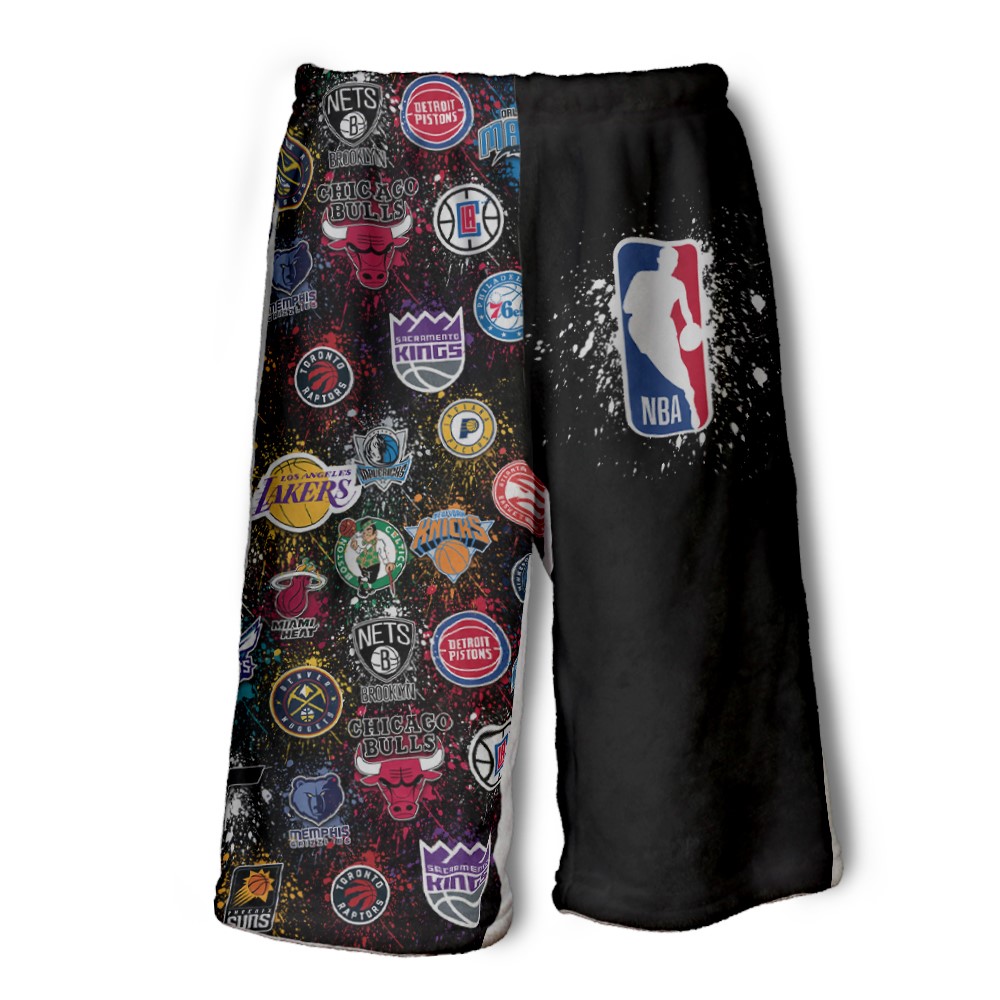 PENELOPE WILDBERRY LONG SHORTS-NBA SPLATTER