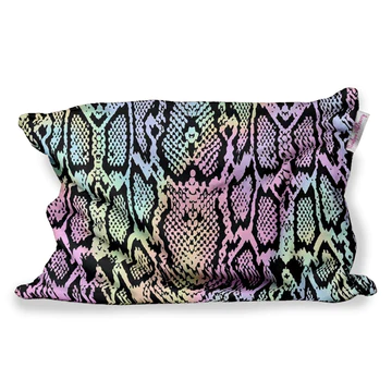 Penelope Wildberry Fuzzy Pillow Case-Pastel Snakeskin