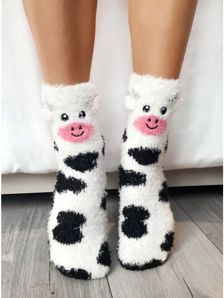 LIVING ROYAL-CREW SOCKS-COW