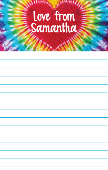 CAMP NOTEPAD-HEART TIE DYE-CUSTOM