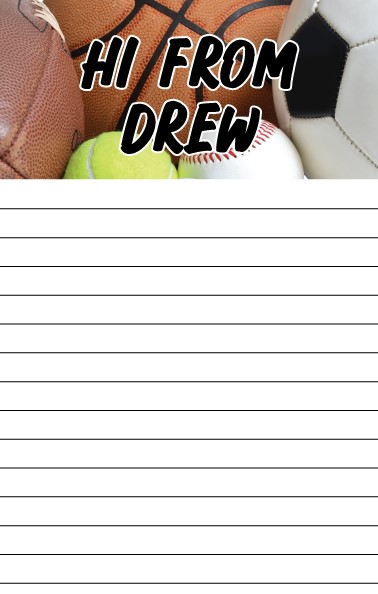 CAMP NOTEPADS-OVERSIZED SPORTS BALLS-CUSTOM