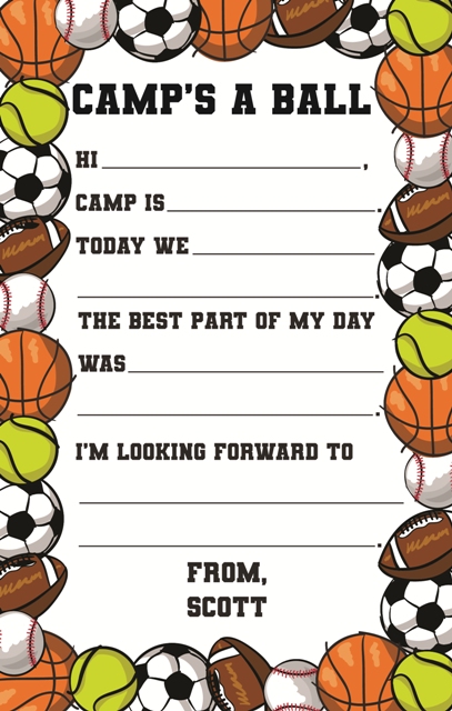 CAMP NOTEPADS-CUSTOM-SKETCHED SPORTS BALLS