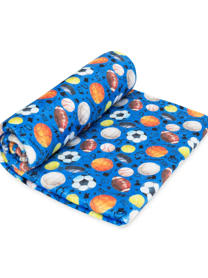 PLUSH BLANKET-BLUE SPORTS