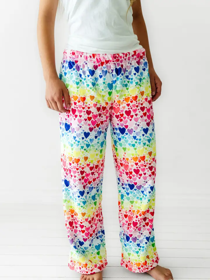 RAINBOW HEARTS PLUSH PANTS