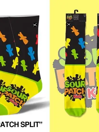 SOUR PATCH SPLIT MENS CREW SOCKS