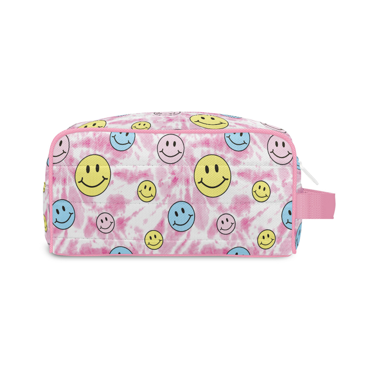 PRINTED SMILEY PUFFER COSMETIC BAG